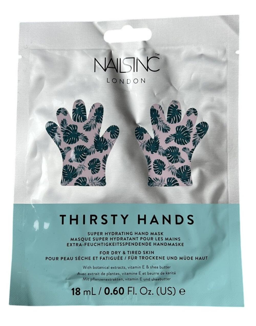 Nails Inc Aqua Teal Plastic Aluminium Hand Mask 18 ML Thirsty Hands Gloves